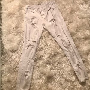 white ripped jeans